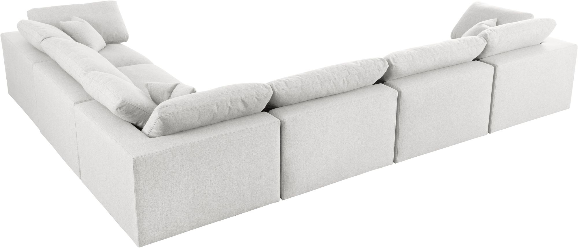 Serene 158" 6-Piece Linen Fabric Deluxe Comfort Modular Corner Sectional