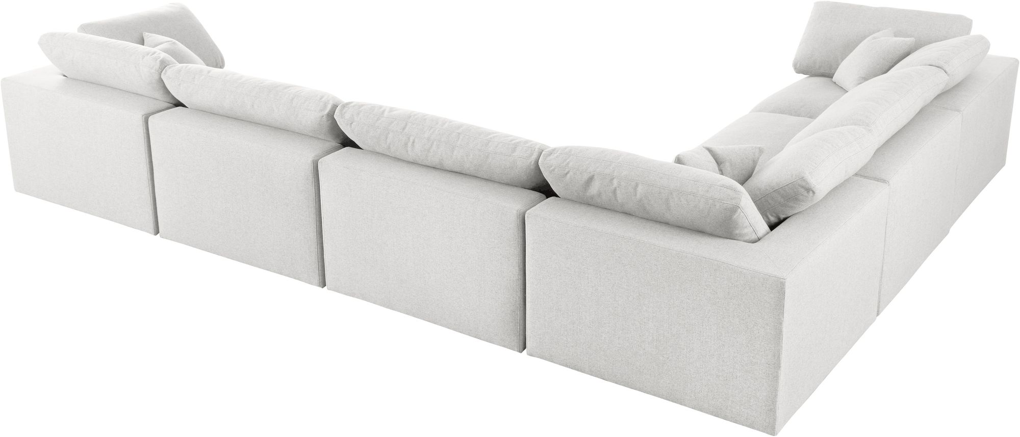 Serene 158" 6-Piece Linen Fabric Deluxe Comfort Modular Corner Sectional