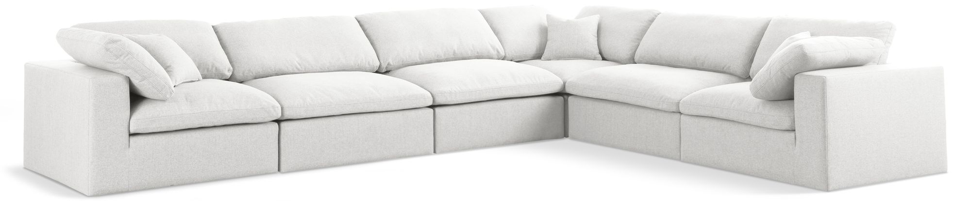 Serene 158" 6-Piece Linen Fabric Deluxe Comfort Modular Corner Sectional