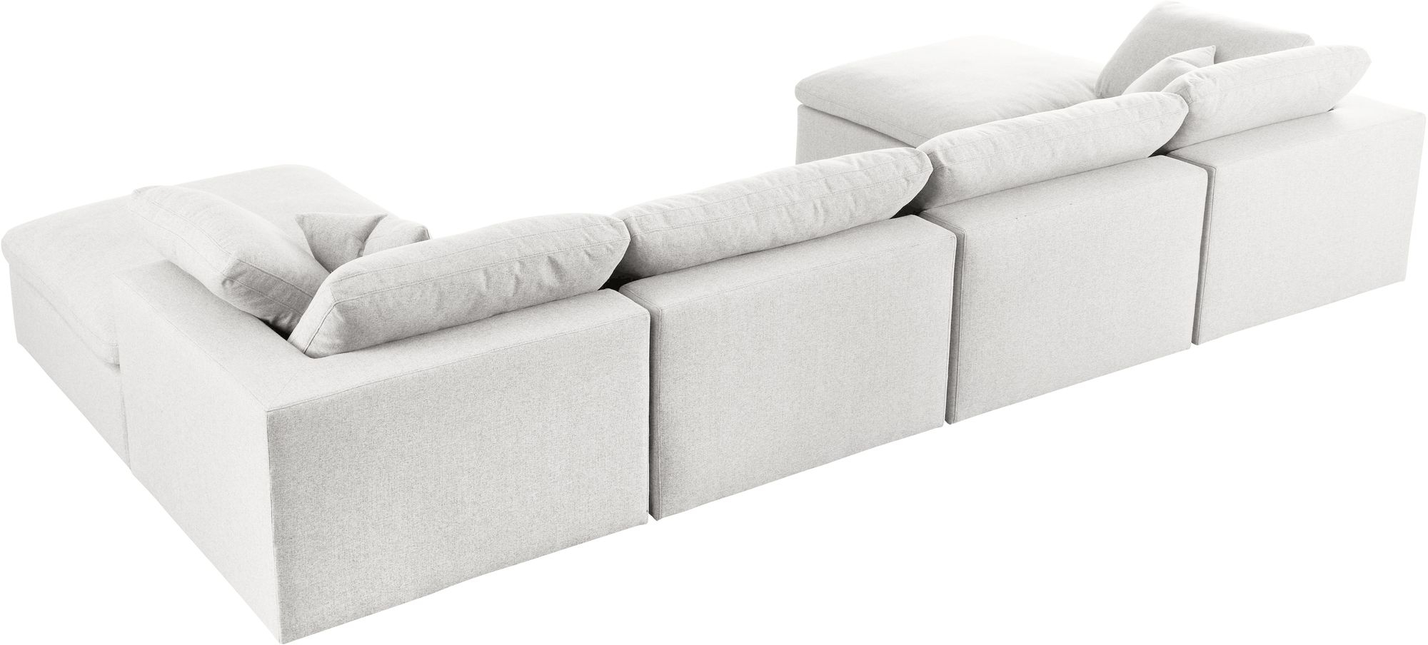Serene 158" 6-Piece Linen Fabric Deluxe Comfort Modular U-Shape Sectional