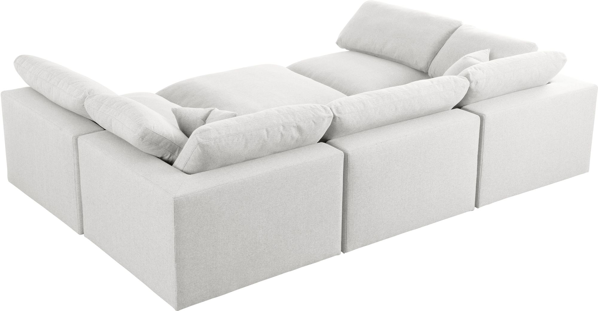 Serene 119" 6-Piece Linen Fabric Deluxe Comfort Modular Sectional