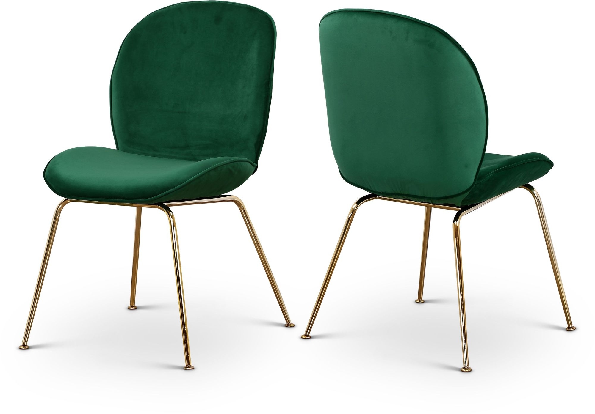 Paris Velvet Dining Chair with Polished Metal Frame