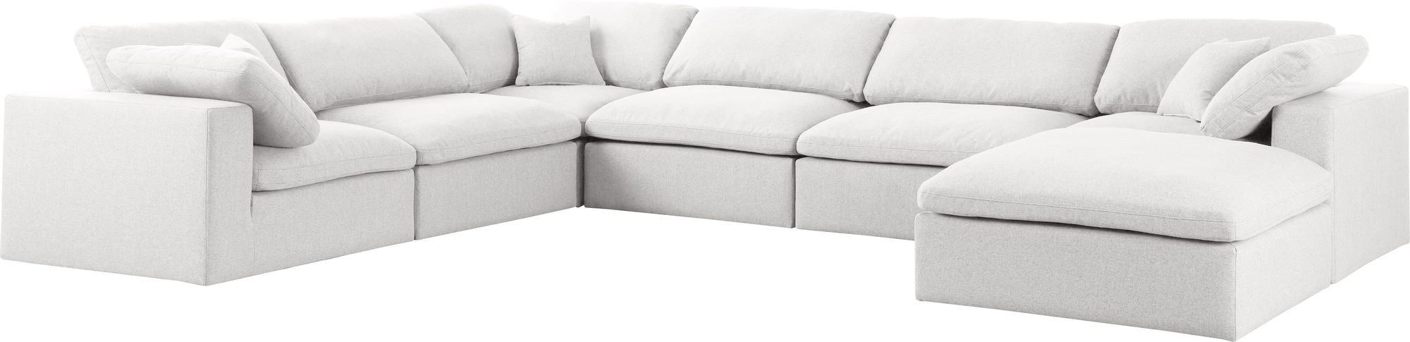 Serene 158" 7-Piece Linen Fabric Deluxe Comfort Modular Sectional