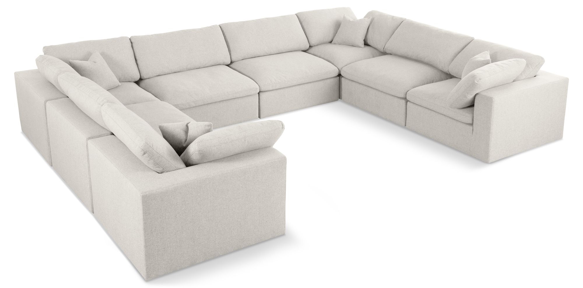 Serene 158" 8-Piece Linen Fabric Deluxe Comfort Modular Sectional
