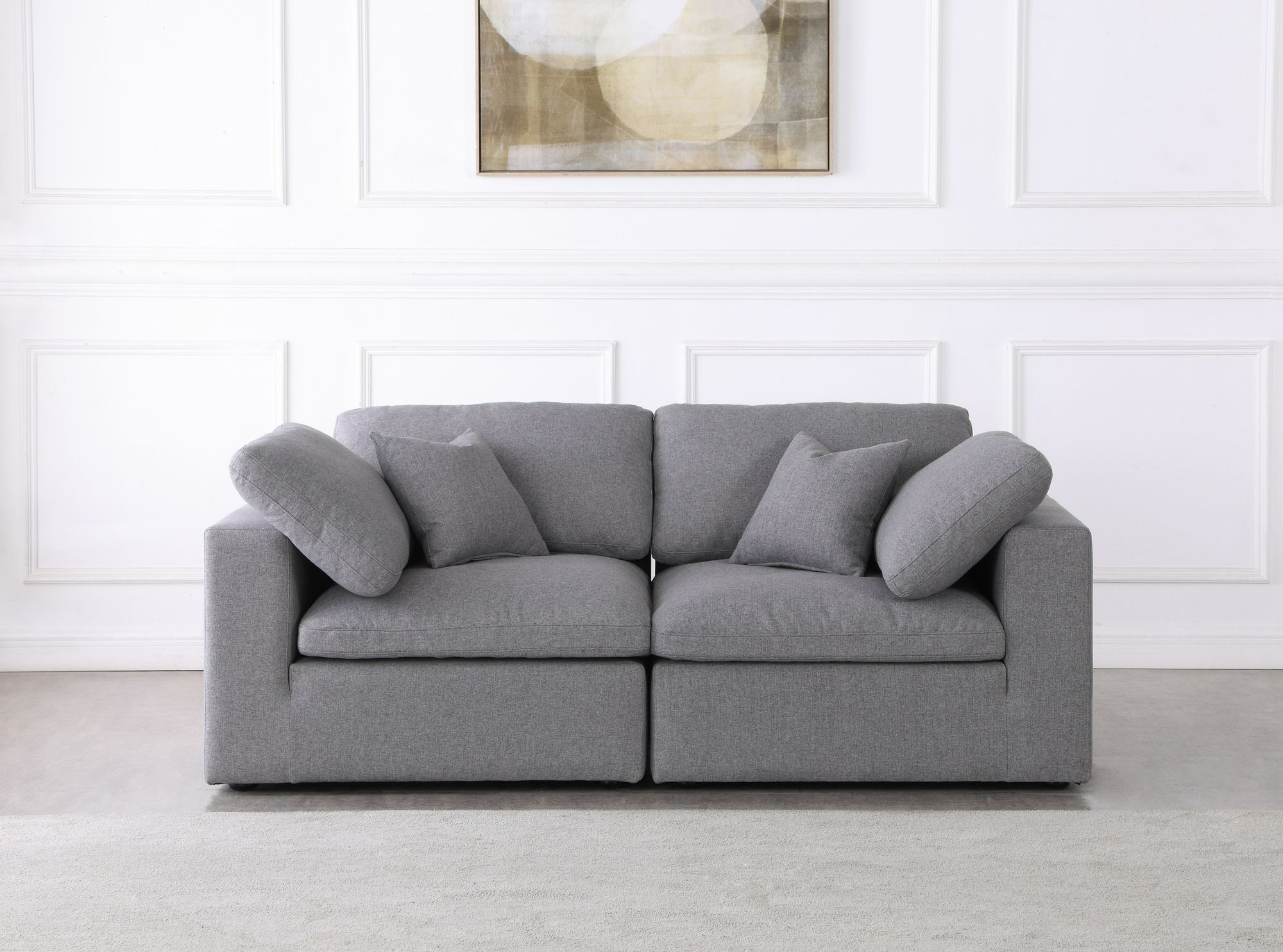 Serene 80" Linen Fabric Deluxe Comfort Modular Sofa