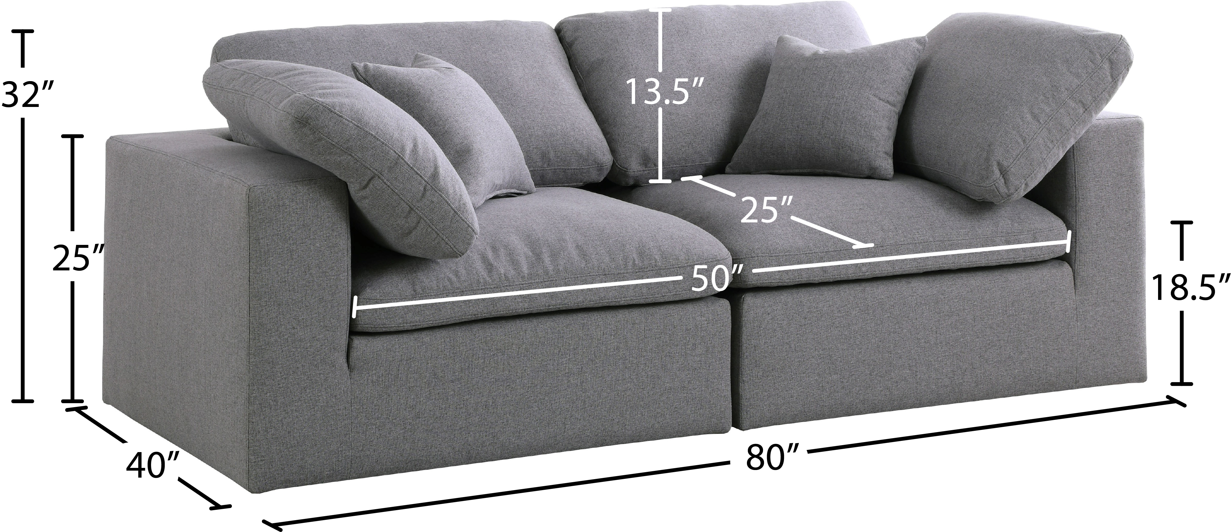 Serene 80" Linen Fabric Deluxe Comfort Modular Sofa
