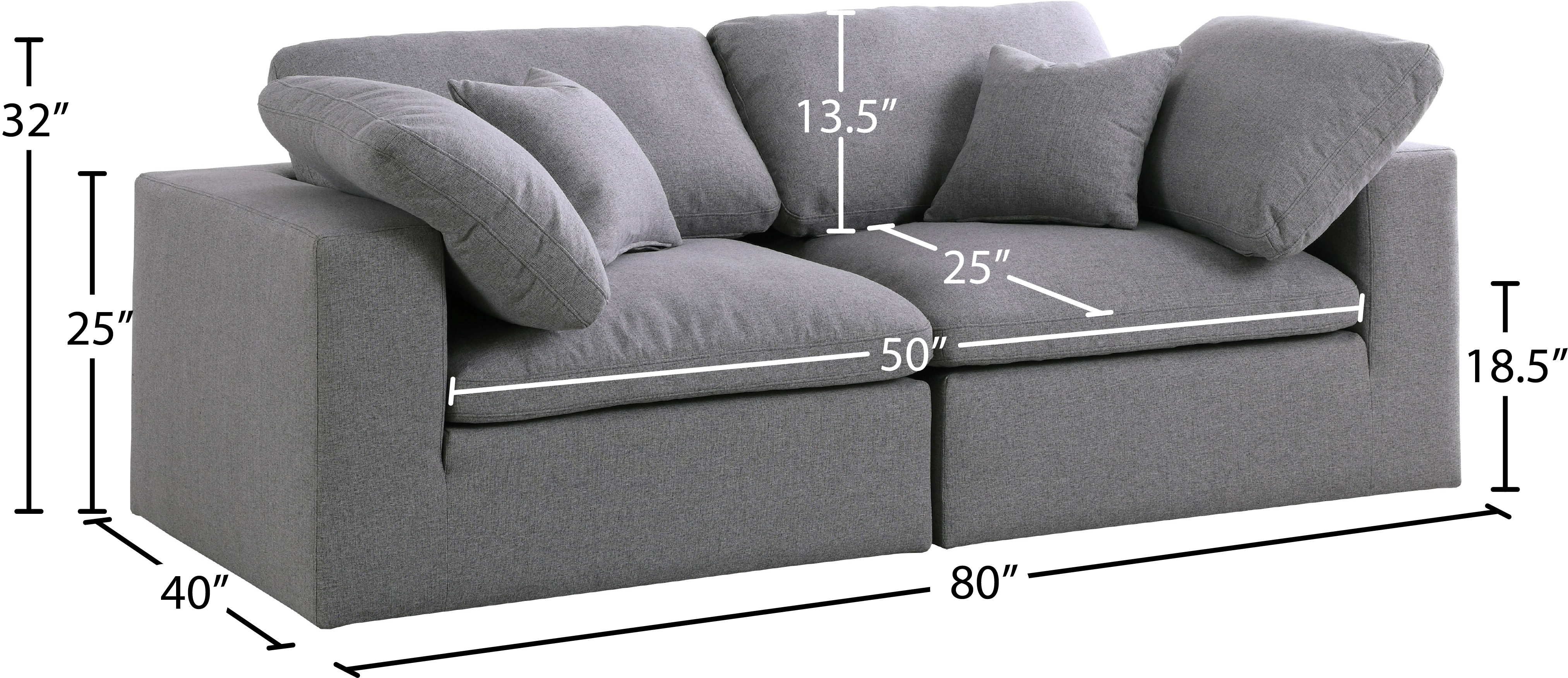Serene 80" Linen Fabric Deluxe Comfort Modular Sofa