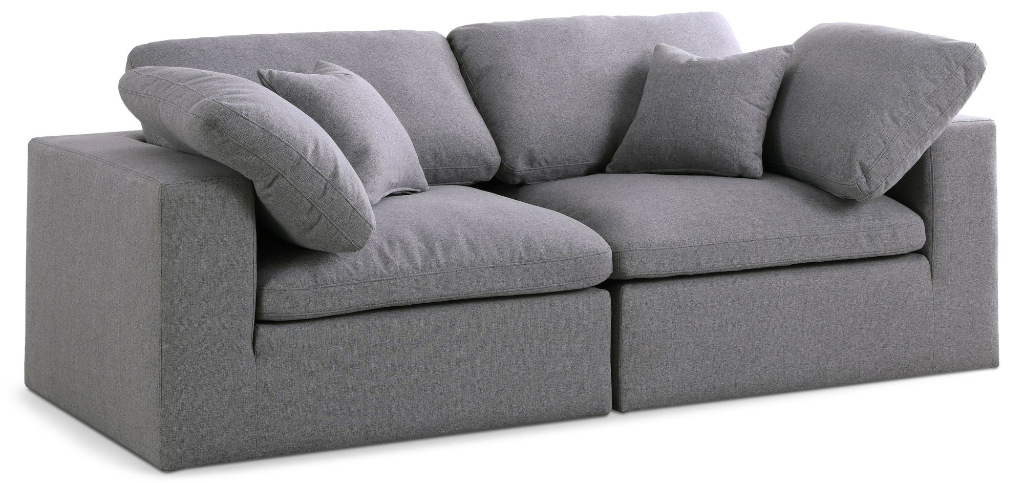 Serene 80" Linen Fabric Deluxe Comfort Modular Sofa