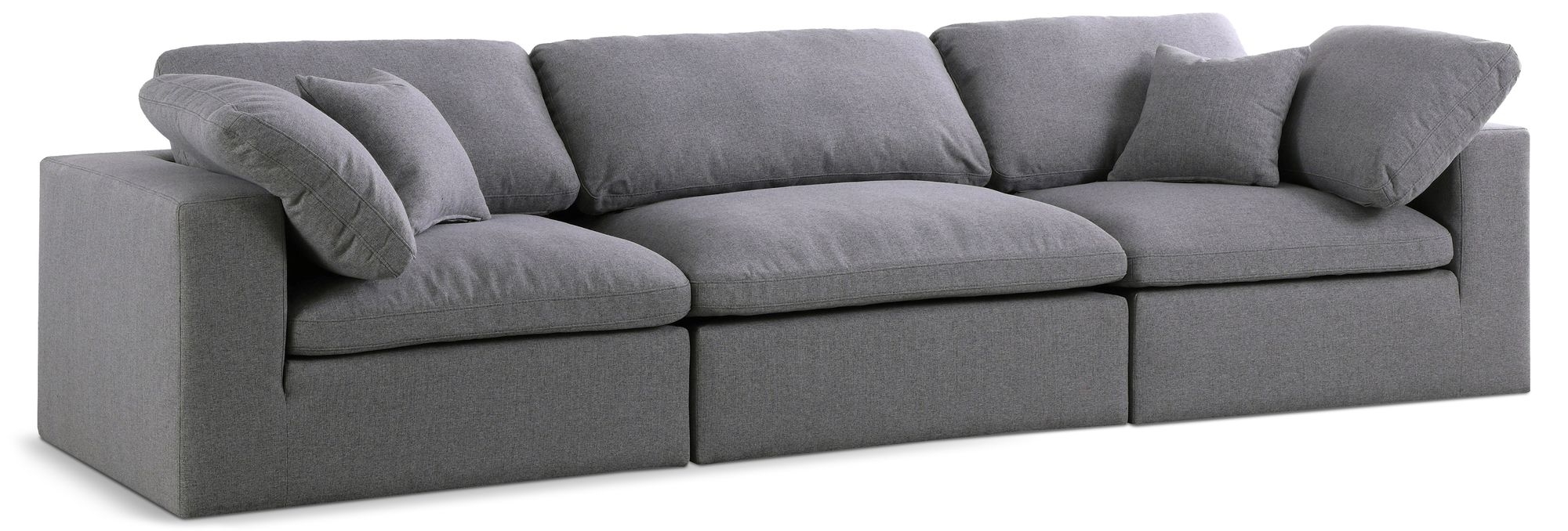 Serene 119" Linen Fabric Deluxe Comfort Modular Sofa