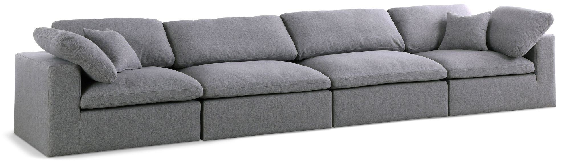 Serene 158" Linen Fabric Deluxe Comfort Modular Sofa