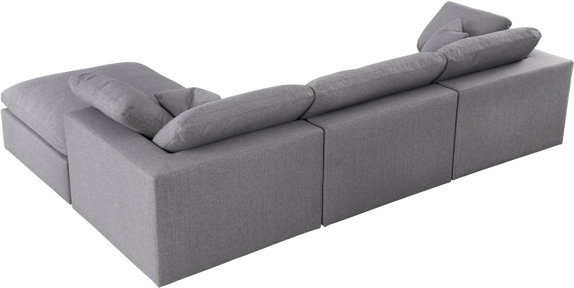 Serene 119" 4-Piece Linen Fabric Deluxe Comfort Modular Corner Sectional