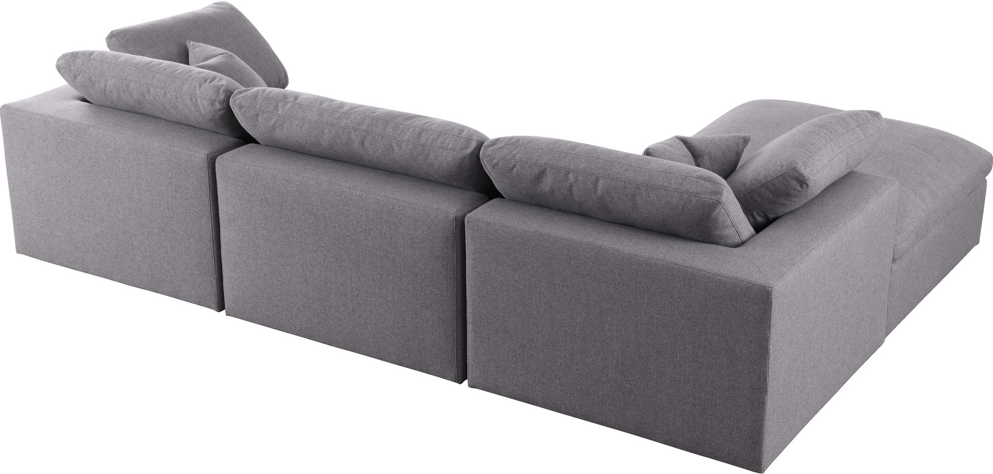 Serene 119" 4-Piece Linen Fabric Deluxe Comfort Modular Corner Sectional