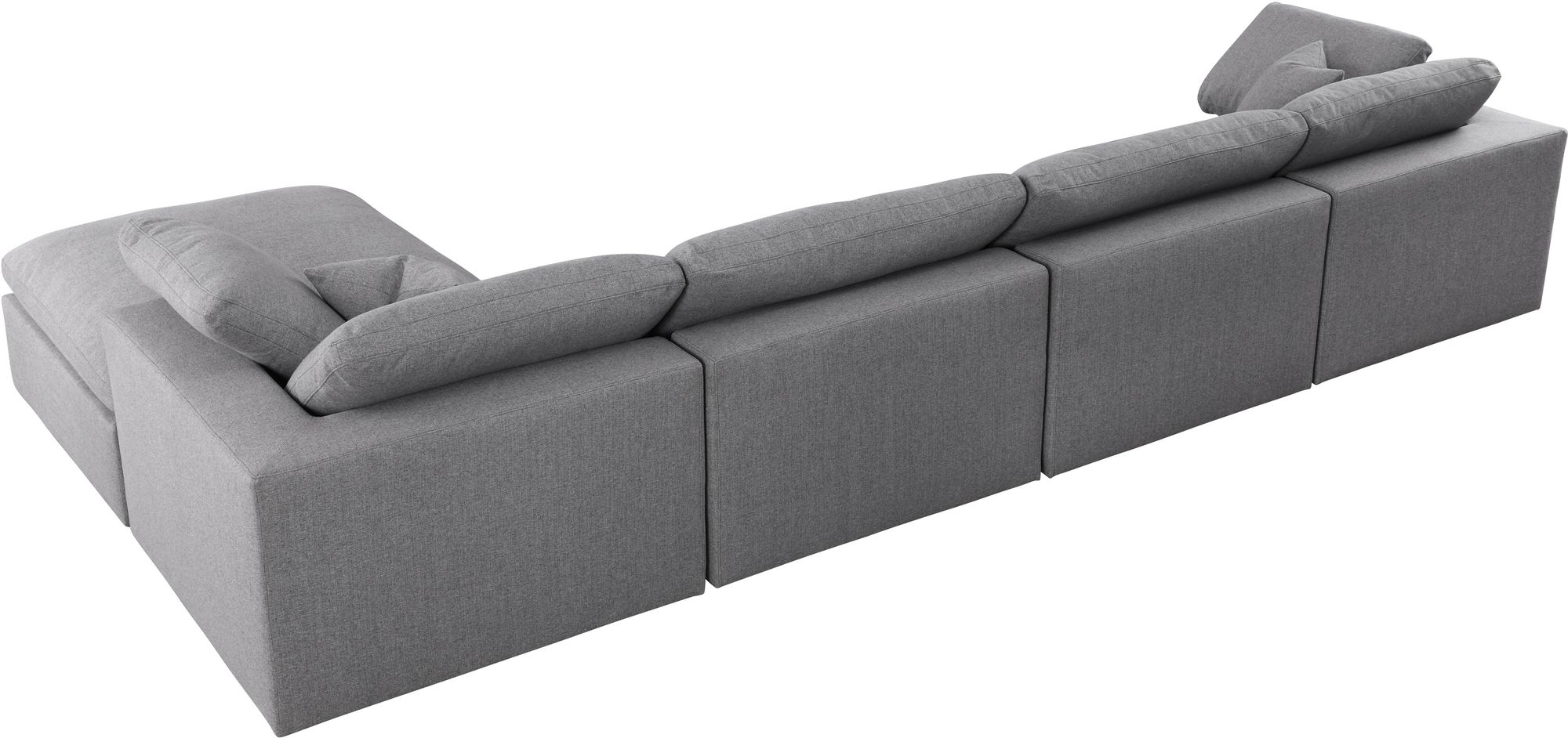 Serene 158" 5-Piece Linen Fabric Deluxe Comfort Modular Sectional