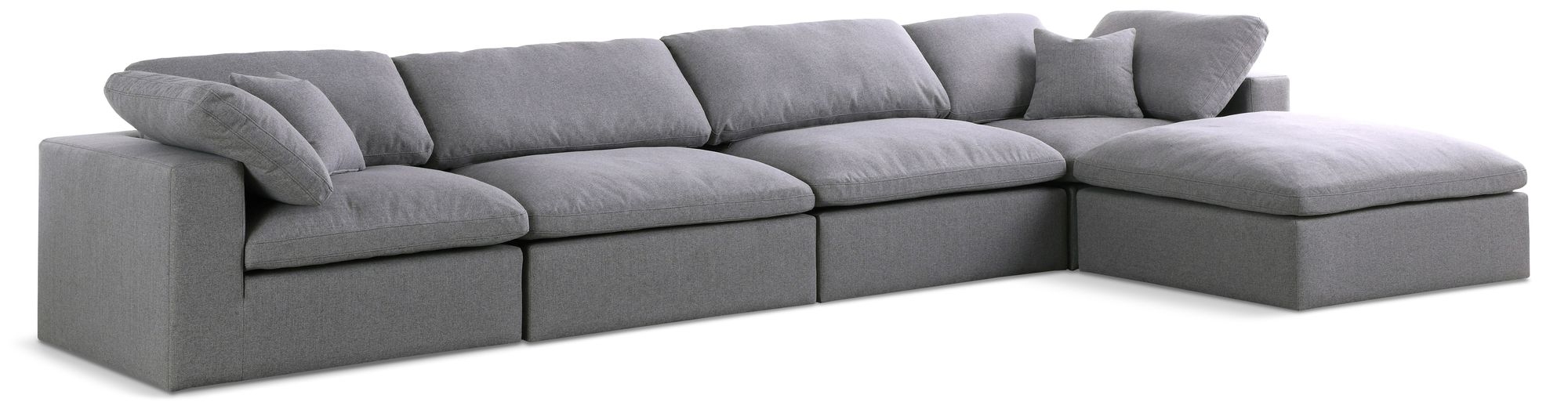 Serene 158" 5-Piece Linen Fabric Deluxe Comfort Modular Sectional