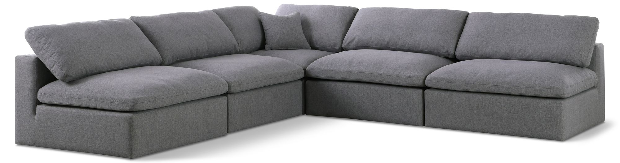 Serene 118" 5-Piece Linen Fabric Deluxe Comfort Modular Armless Sectional