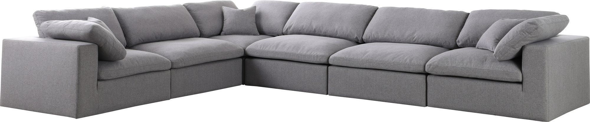 Serene 158" 6-Piece Linen Fabric Deluxe Comfort Modular Corner Sectional