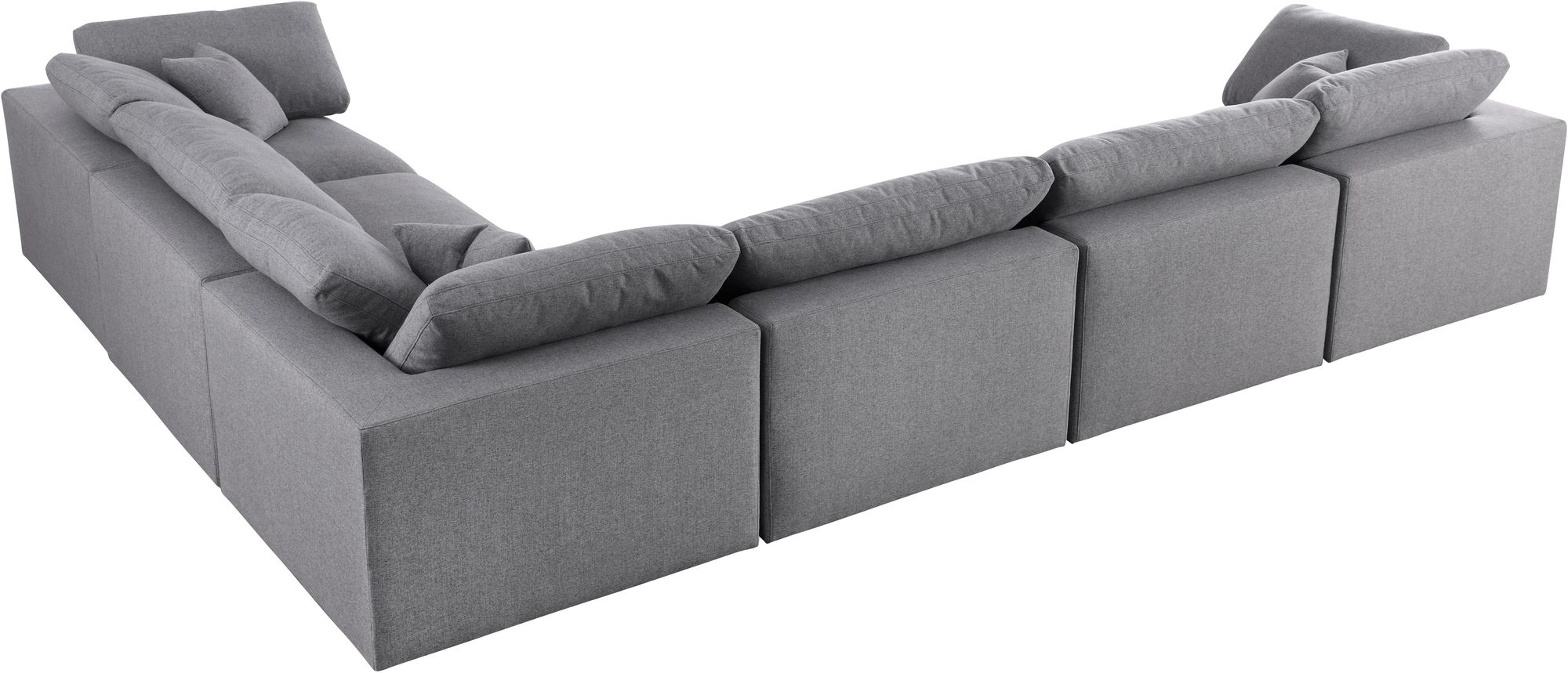 Serene 158" 6-Piece Linen Fabric Deluxe Comfort Modular Corner Sectional