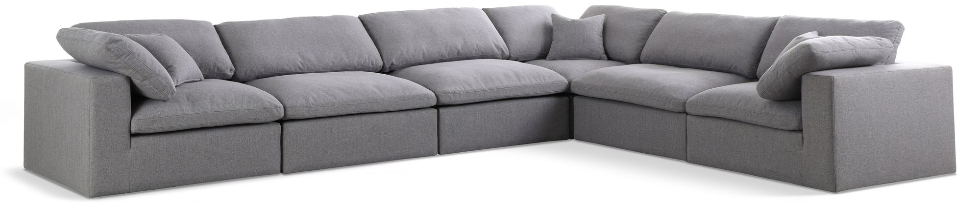 Serene 158" 6-Piece Linen Fabric Deluxe Comfort Modular Corner Sectional