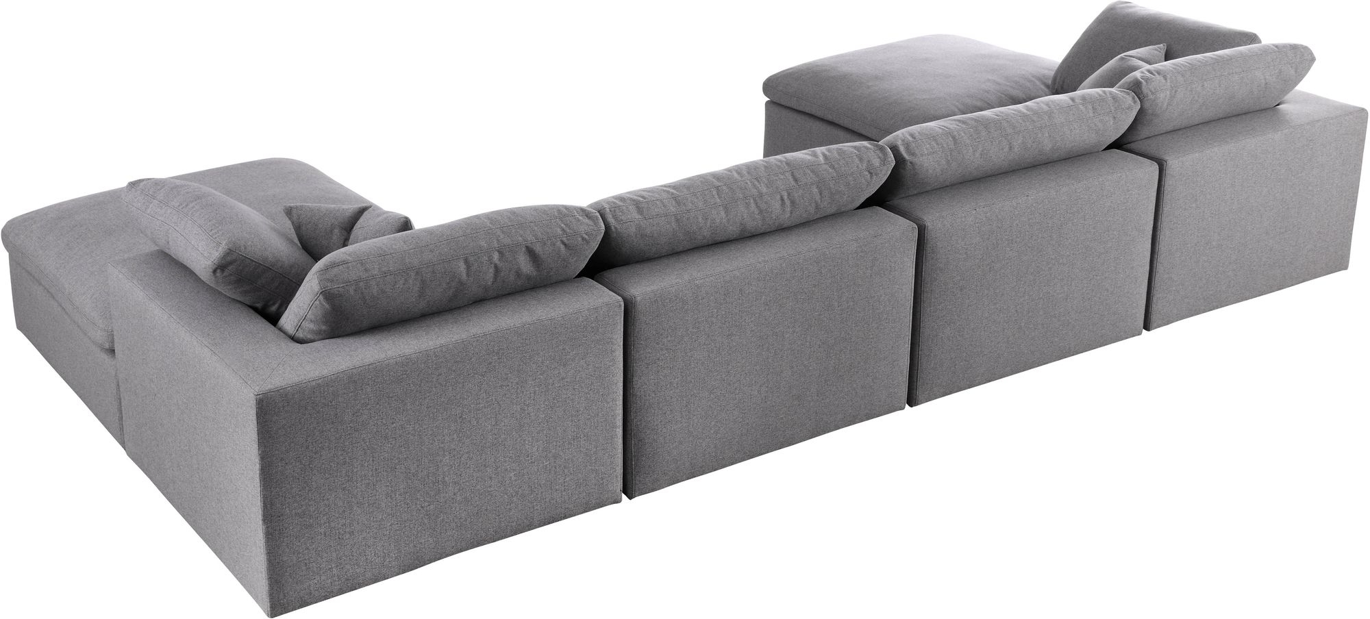 Serene 158" 6-Piece Linen Fabric Deluxe Comfort Modular U-Shape Sectional