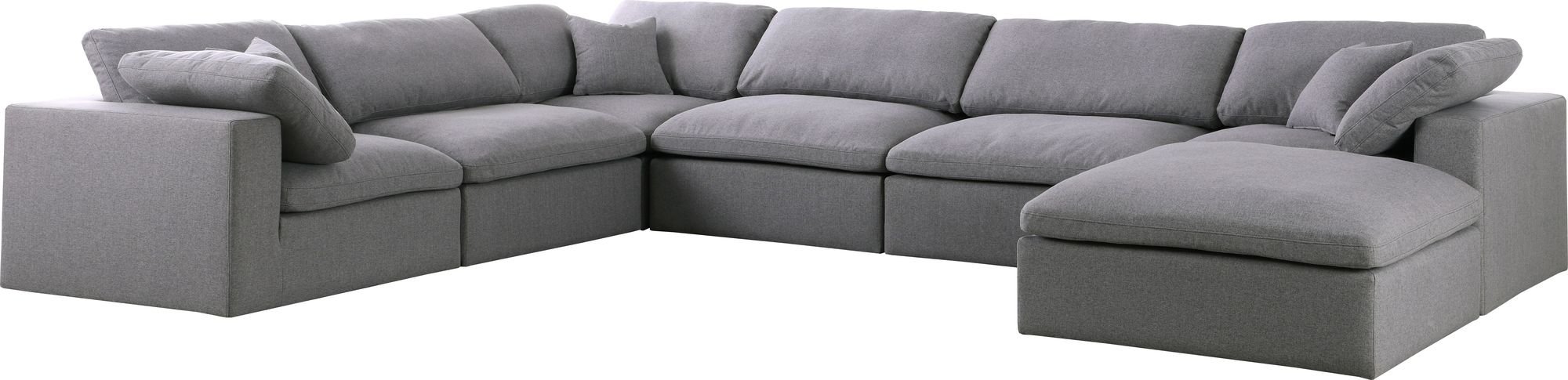 Serene 158" 7-Piece Linen Fabric Deluxe Comfort Modular Sectional