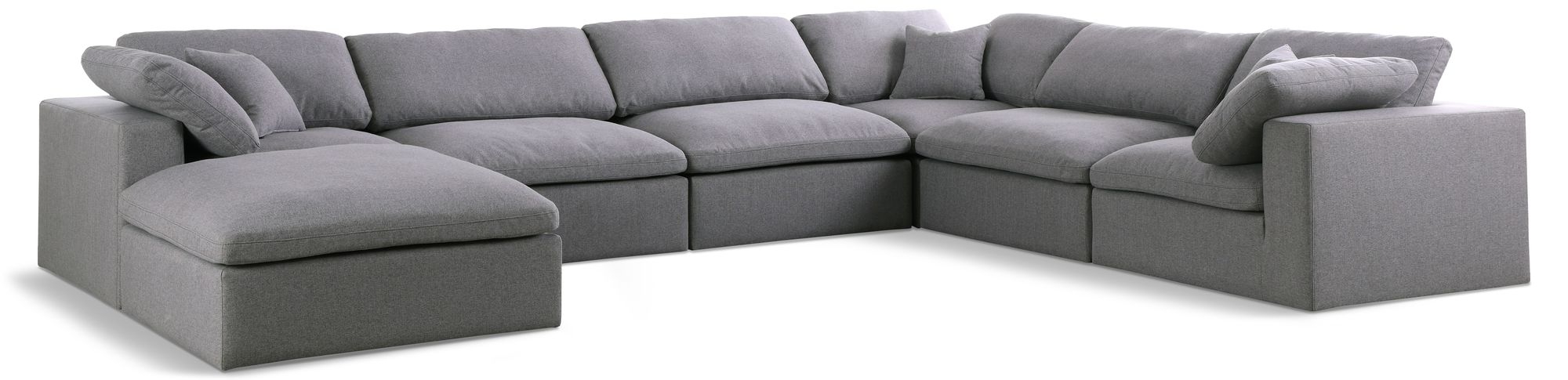Serene 158" 7-Piece Linen Fabric Deluxe Comfort Modular Sectional