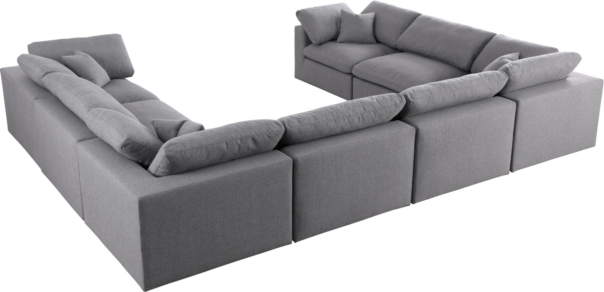 Serene 158" 8-Piece Linen Fabric Deluxe Comfort Modular Sectional