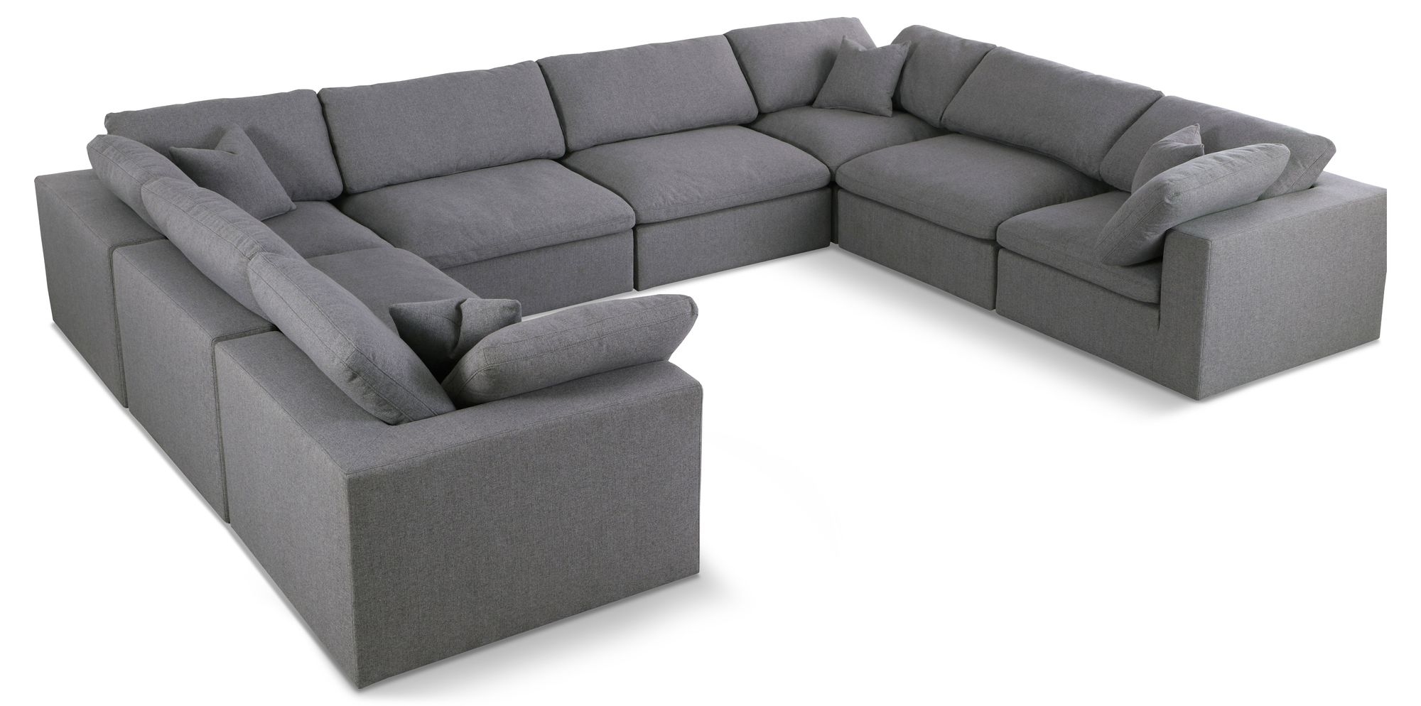 Serene 158" 8-Piece Linen Fabric Deluxe Comfort Modular Sectional