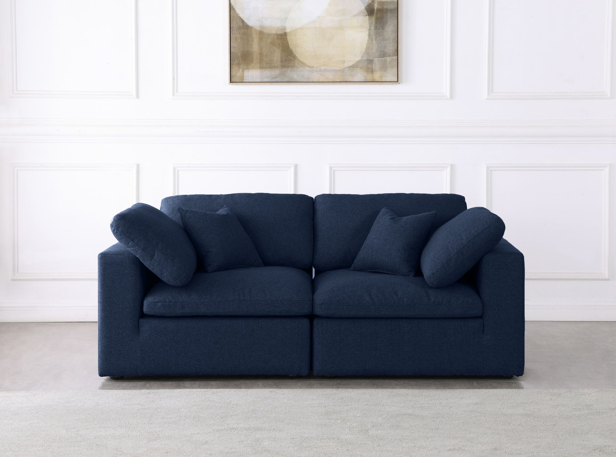 Serene 80" Linen Fabric Deluxe Comfort Modular Sofa