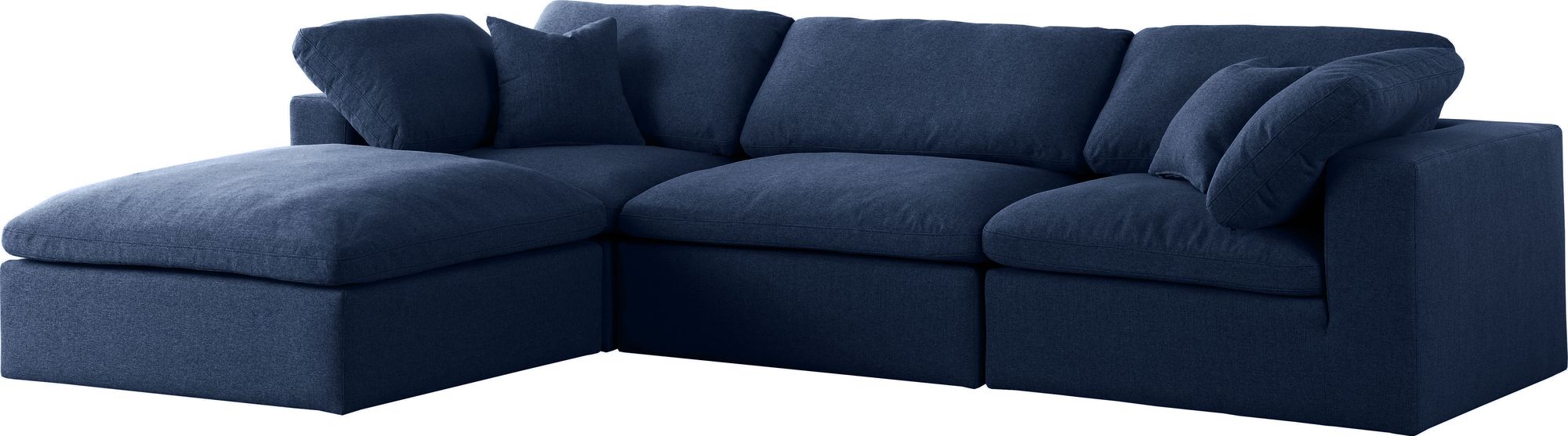 Serene 119" 4-Piece Linen Fabric Deluxe Comfort Modular Corner Sectional