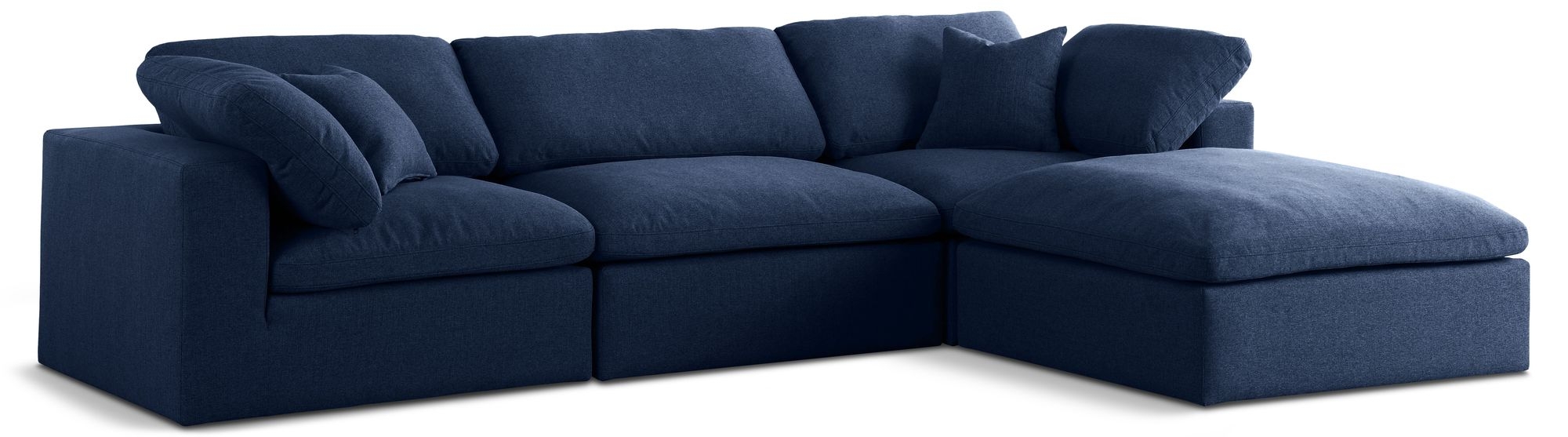 Serene 119" 4-Piece Linen Fabric Deluxe Comfort Modular Corner Sectional