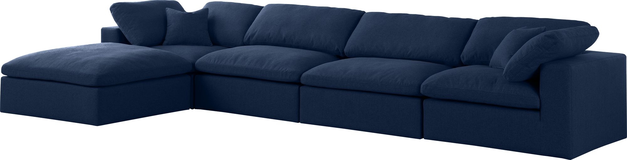 Serene 158" 5-Piece Linen Fabric Deluxe Comfort Modular Sectional