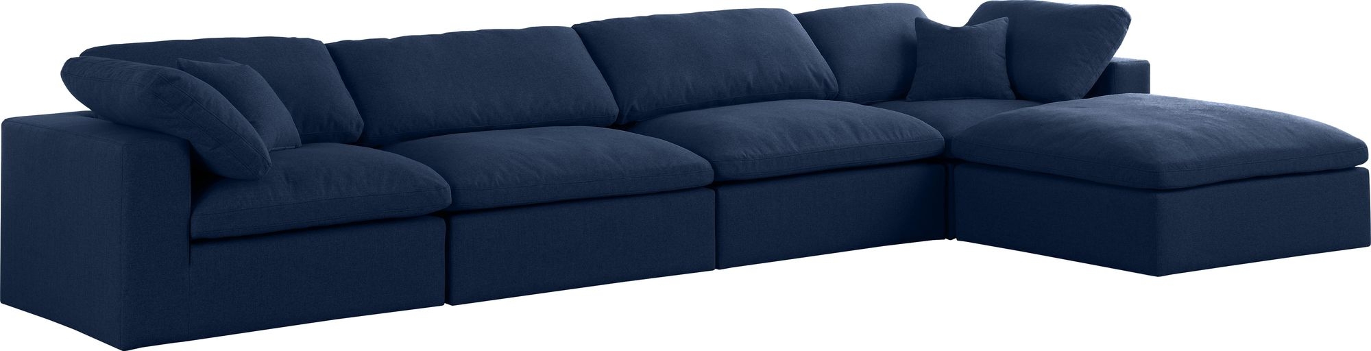 Serene 158" 5-Piece Linen Fabric Deluxe Comfort Modular Sectional