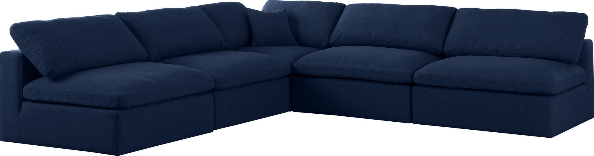 Serene 118" 5-Piece Linen Fabric Deluxe Comfort Modular Armless Sectional