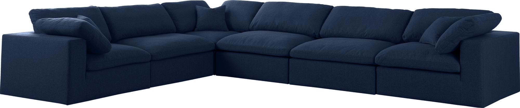 Serene 158" 6-Piece Linen Fabric Deluxe Comfort Modular Corner Sectional