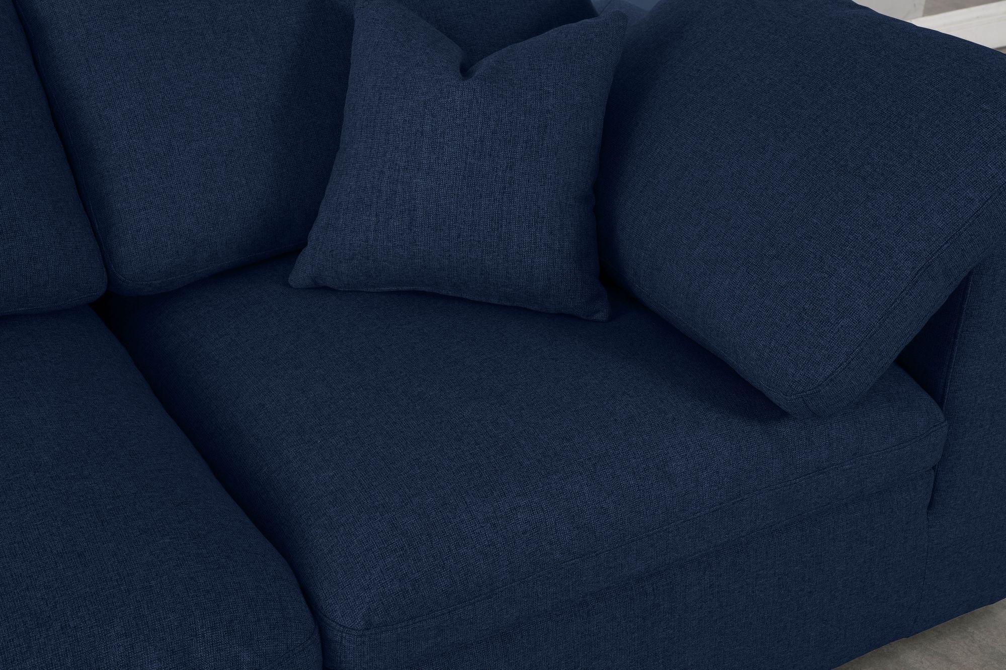 Serene 158" 6-Piece Linen Fabric Deluxe Comfort Modular Corner Sectional