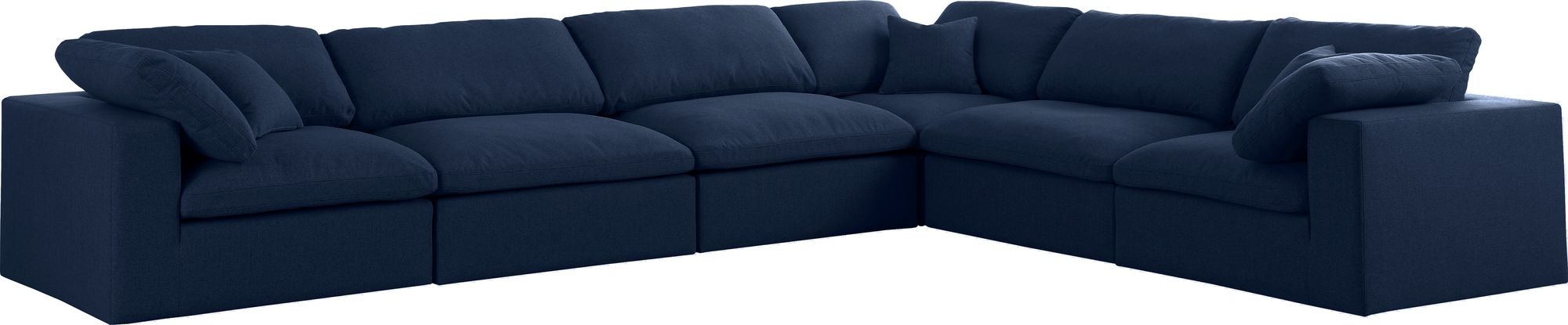 Serene 158" 6-Piece Linen Fabric Deluxe Comfort Modular Corner Sectional
