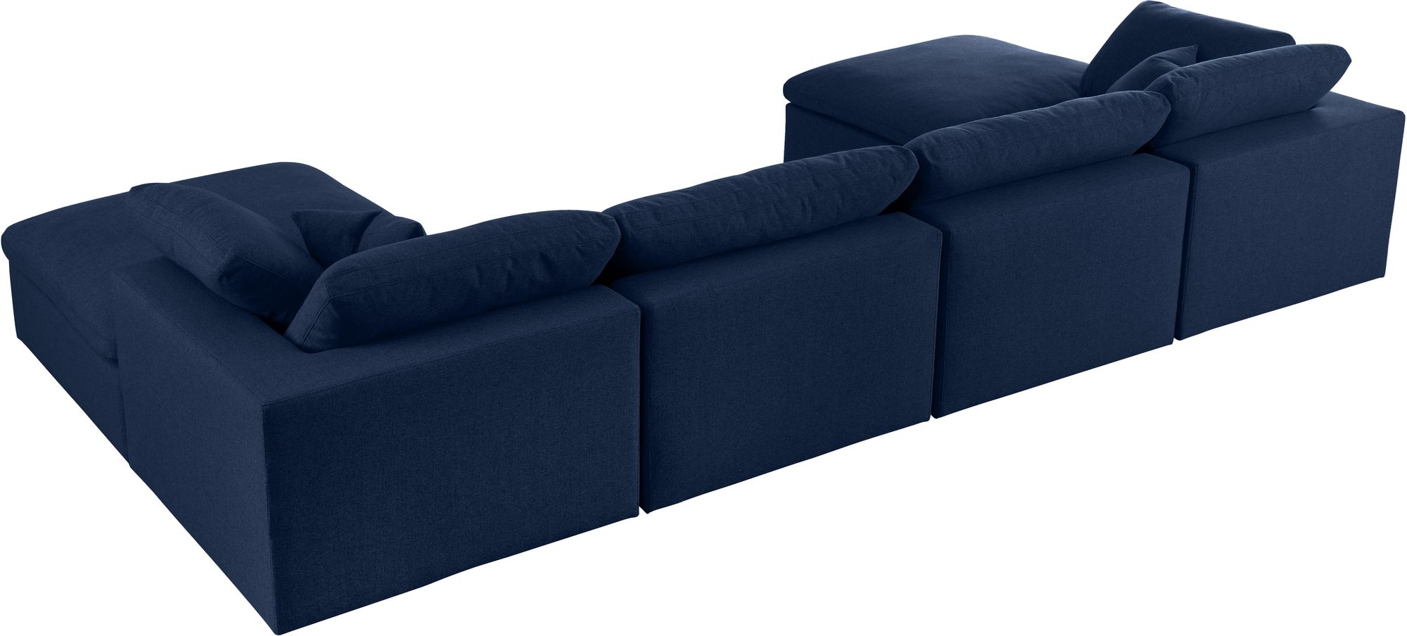 Serene 158" 6-Piece Linen Fabric Deluxe Comfort Modular U-Shape Sectional