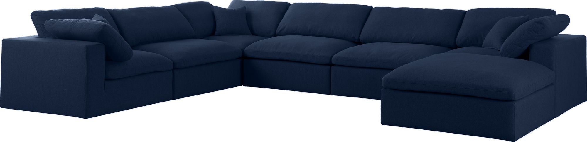 Serene 158" 7-Piece Linen Fabric Deluxe Comfort Modular Sectional