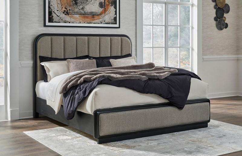 SM Rowanbeck Wood Upholstered Panel Bed