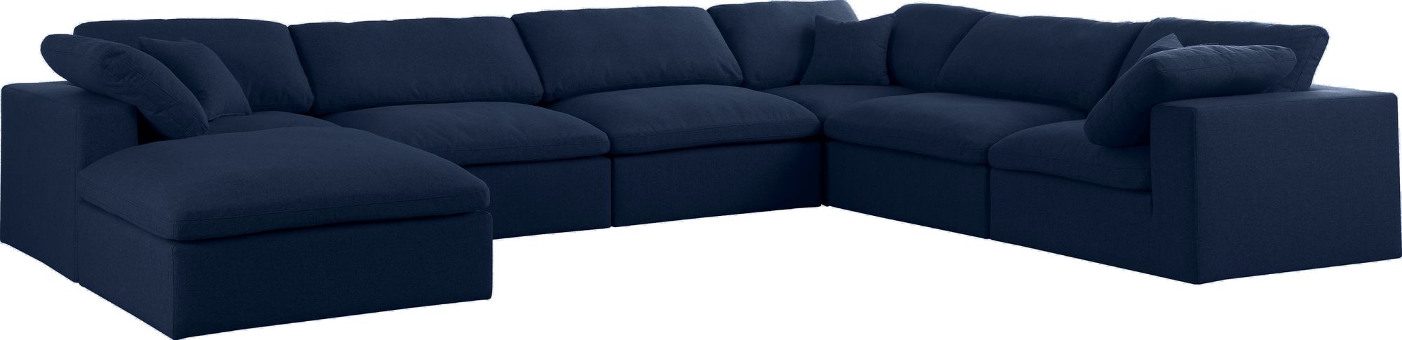 Serene 158" 7-Piece Linen Fabric Deluxe Comfort Modular Sectional