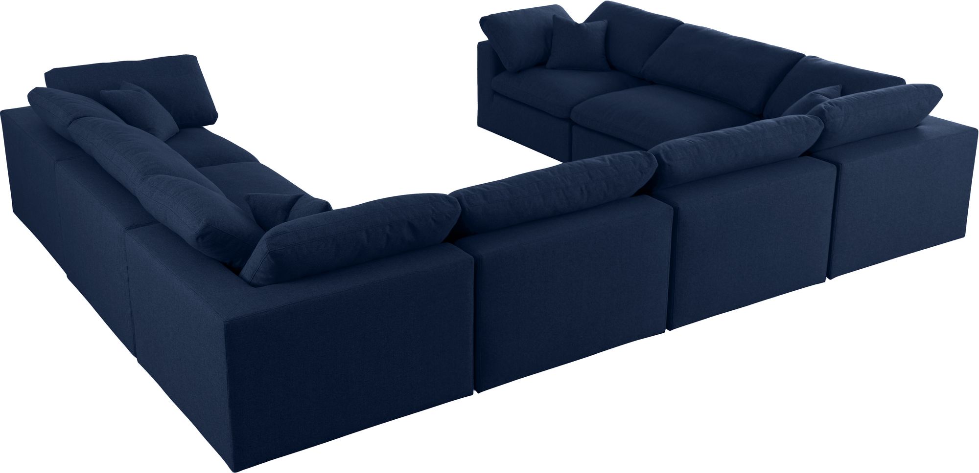 Serene 158" 8-Piece Linen Fabric Deluxe Comfort Modular Sectional