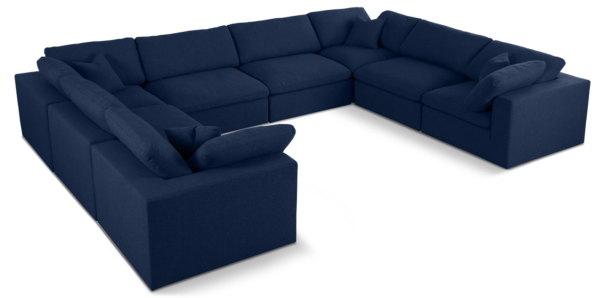 Serene 158" 8-Piece Linen Fabric Deluxe Comfort Modular Sectional