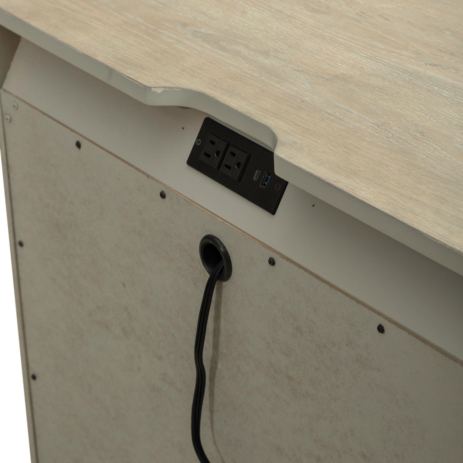 Brentwood Wood 3-Drawer Nightstand w/Charging Station