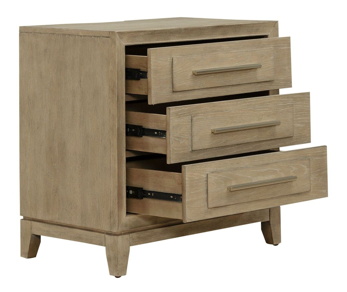 Brentwood Wood 3-Drawer Nightstand w/Charging Station