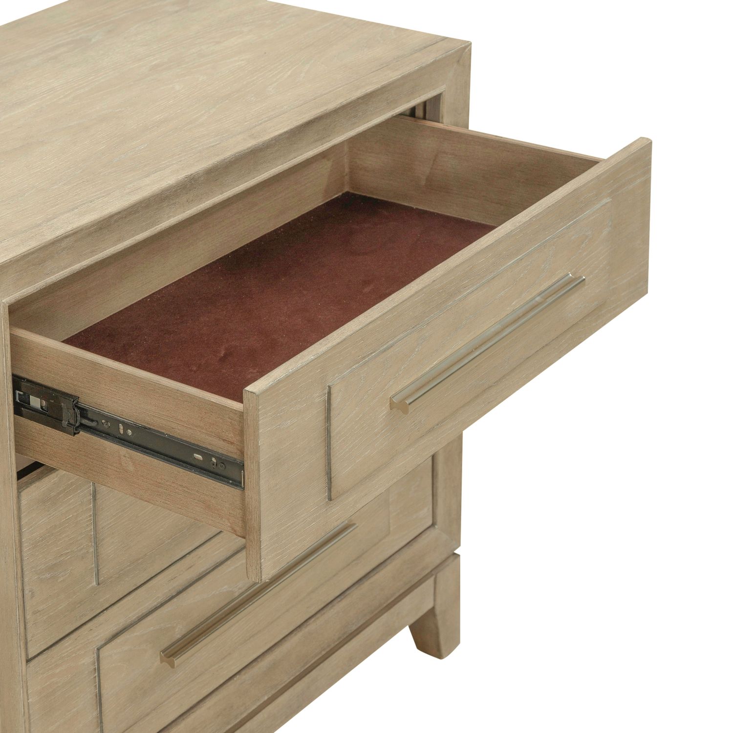 Brentwood Wood 3-Drawer Nightstand w/Charging Station