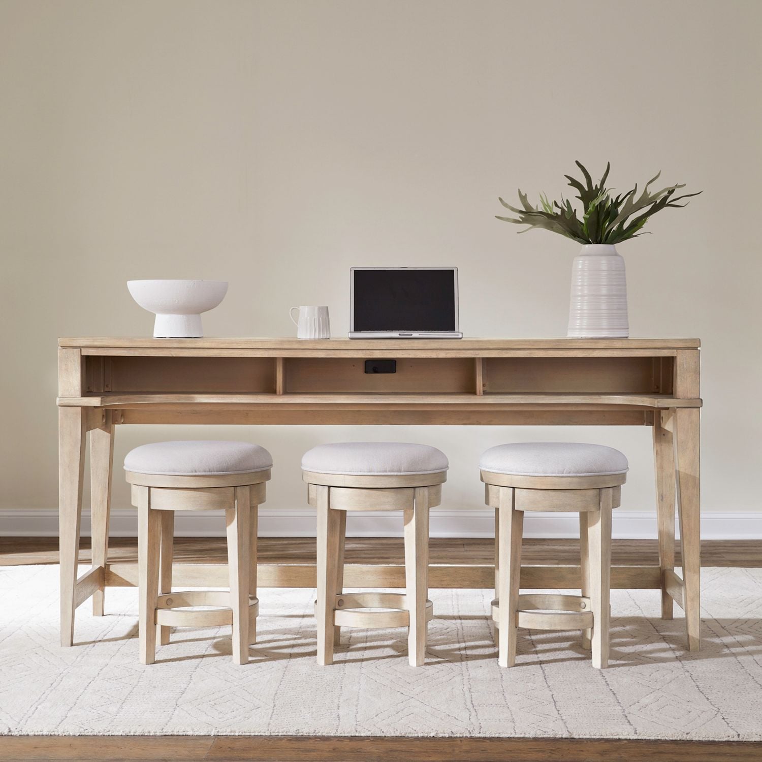 Brentwood Fabric/Wood Swivel Console Stool