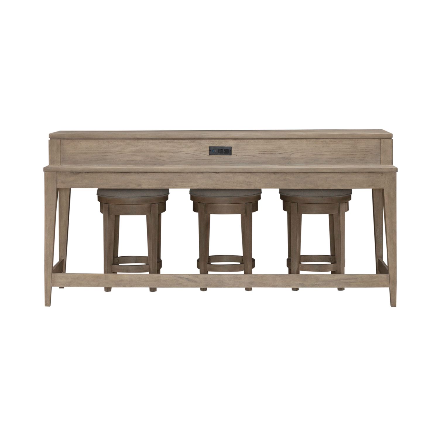 Brentwood Wood Console Bar Table Set with 3 Swivel Stools
