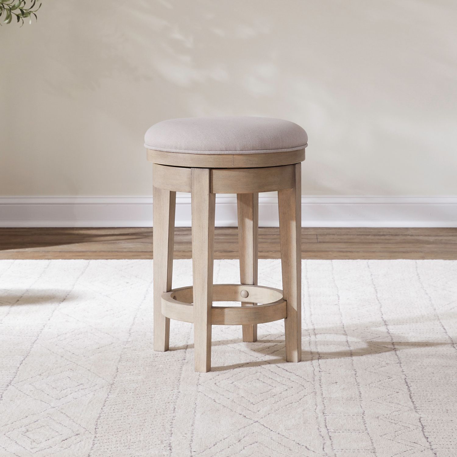 Brentwood Fabric/Wood Swivel Console Stool
