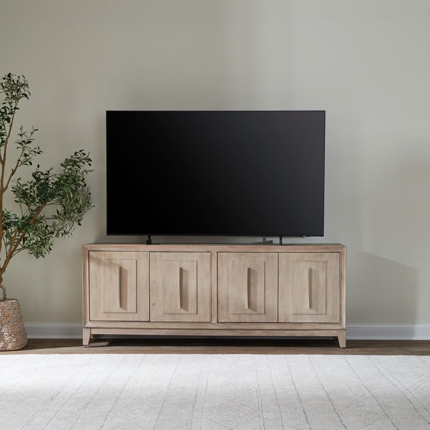 Brentwood 78-inch Wood 4-Door TV Console