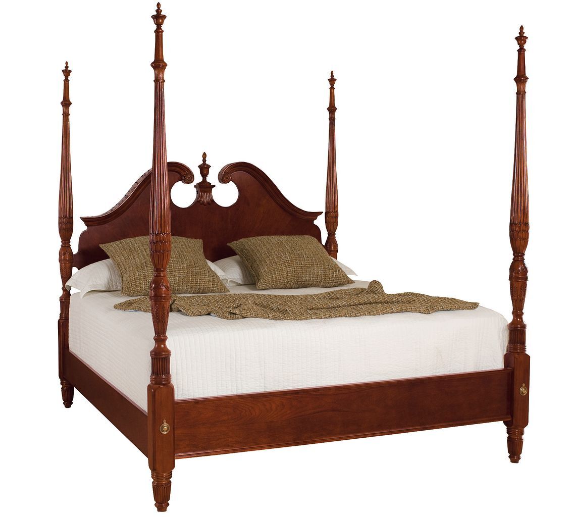 American Drew Cherry Grove Pediment Poster Queen Bed - Thumbnail 2